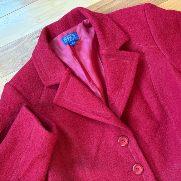 Pendleton Coat Womens Sz L Red 100% Merino Wool Jacket - Picture 1 of 7